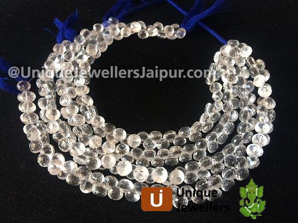 Crystal Quartz Faceted Onion Beads